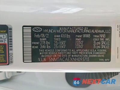Zdjęcie 12 z 12 samochodu: 2022 HYUNDAI TUCSON SE VIN:5NMJACAEXNH093713 - miniatura