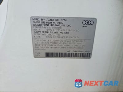 Zdjęcie 13 z 13 samochodu: 2015 AUDI Q5 PREMIUM PLUS VIN:WA1LFAFP7FA032060 - miniatura
