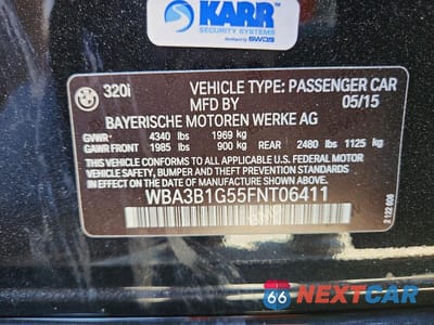 Zdjęcie 12 z 12 samochodu: 2015 BMW 320 I VIN:WBA3B1G55FNT06411 - miniatura