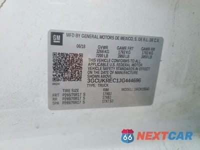 Zdjęcie 12 z 12 samochodu: 2018 CHEVROLET SILVERADO K1500 LT VIN:3GCUKREC1JG444696 - miniatura