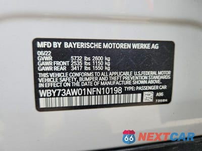 Zdjęcie 12 z 12 samochodu: 2022 BMW I4 EDRIVE 40 VIN:WBY73AW01NFN10198 - miniatura