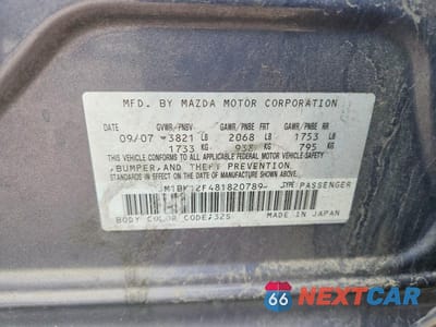 Zdjęcie 12 z 12 samochodu: 2008 MAZDA 3 I VIN:JM1BK12F481820789 - miniatura