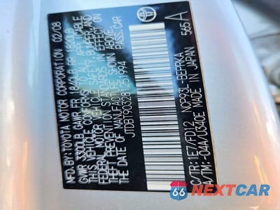 Zdjęcie 12 z 12 samochodu: 2008 TOYOTA YARIS S VIN:JTDBT903281251994 - miniatura