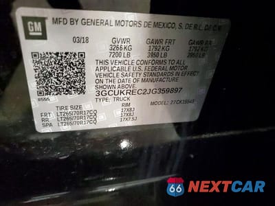 Zdjęcie 12 z 12 samochodu: 2018 CHEVROLET SILVERADO K1500 LT VIN:3GCUKREC2JG359897 - miniatura