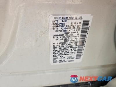 Zdjęcie 13 z 13 samochodu: 2009 NISSAN MURANO S VIN:JN8AZ18W59W147146 - miniatura