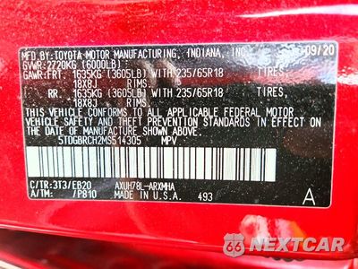 Zdjęcie 14 z 14 samochodu: 2021 TOYOTA HIGHLANDER HYBRID XLE VIN:5TDGBRCH2MS514305 - miniatura