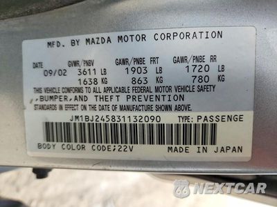 Zdjęcie 13 z 13 samochodu: 2003 MAZDA PROTEGE PR5 VIN:JM1BJ245831132090 - miniatura