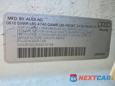 Zdjęcie 13 z 13 samochodu: 2013 AUDI A4 PREMIUM PLUS VIN:WAUEFAFL4DN010158 - miniatura