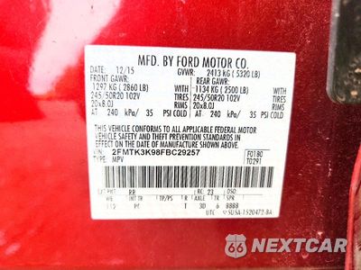 Zdjęcie 13 z 13 samochodu: 2015 FORD EDGE TITANIUM VIN:2FMTK3K98FBC29257 - miniatura