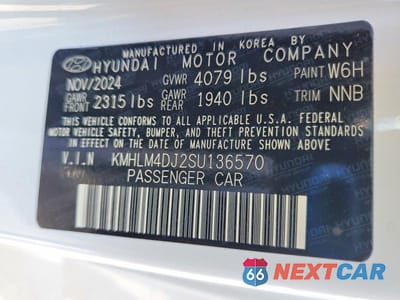 Zdjęcie 12 z 12 samochodu: 2025 HYUNDAI ELANTRA HYBRID SEL SPORT VIN:KMHLM4DJ2SU136570 - miniatura