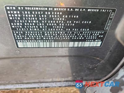 Zdjęcie 13 z 13 samochodu: 2018 VOLKSWAGEN TIGUAN SE VIN:3VV3B7AXXJM070374 - miniatura