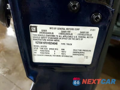 Zdjęcie 12 z 12 samochodu: 2001 GMC NEW SIERRA K1500 VIN:1GTEK19T91E234046 - miniatura