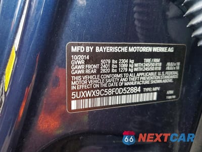 Zdjęcie 13 z 13 samochodu: 2015 BMW X3 XDRIVE28I VIN:5UXWX9C58F0D52884 - miniatura