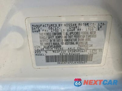 Zdjęcie 12 z 12 samochodu: 2018 NISSAN VERSA SV VIN:3N1CN7AP2JK400609 - miniatura