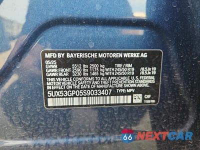 Zdjęcie 12 z 12 samochodu: 2025 BMW X3 30 XDRIVE VIN:5UX53GP05S9033407 - miniatura
