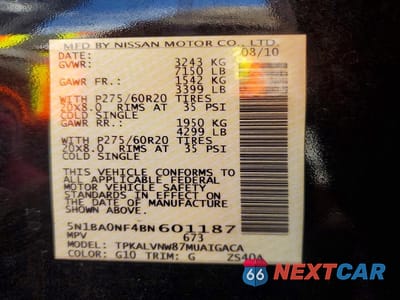 Zdjęcie 14 z 14 samochodu: 2011 NISSAN ARMADA PLATINUM VIN:5N1BA0NF4BN601187 - miniatura