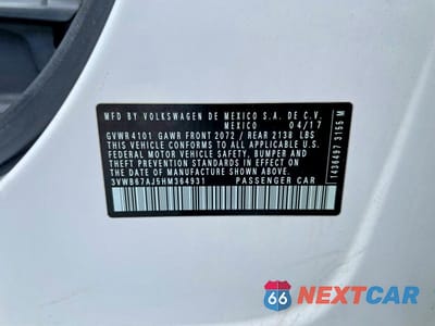 Zdjęcie 10 z 13 samochodu: 2017 VOLKSWAGEN JETTA SE VIN:3VWB67AJ5HM364931 - miniatura