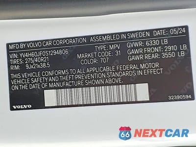 Zdjęcie 13 z 13 samochodu: 2025 VOLVO XC90 ULTRA VIN:YV4H60JF0S1294806 - miniatura