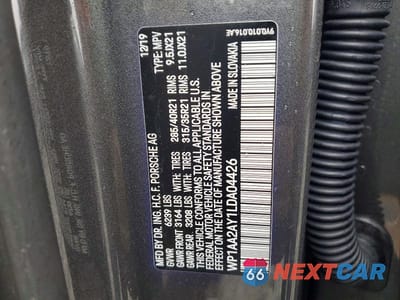 Zdjęcie 13 z 13 samochodu: 2020 PORSCHE CAYENNE VIN:WP1AA2AY1LDA04426 - miniatura