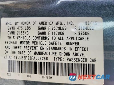 Zdjęcie 12 z 12 samochodu: 2015 ACURA TLX TECH VIN:19UUB3F52FA006256 - miniatura