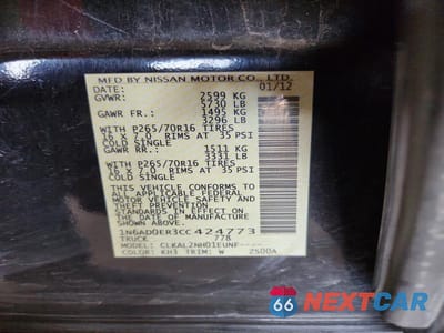 Zdjęcie 12 z 12 samochodu: 2012 NISSAN FRONTIER S VIN:1N6AD0ER3CC424773 - miniatura