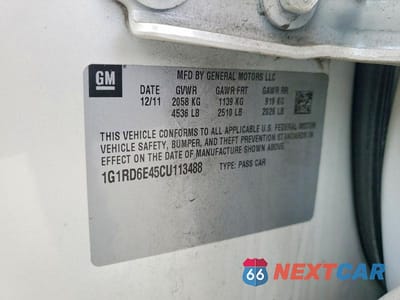 Zdjęcie 13 z 13 samochodu: 2012 CHEV VOLT VIN:1G1RD6E45CU113488 - miniatura