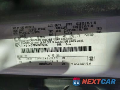 Zdjęcie 13 z 13 samochodu: 2023 FORD TRANSIT T-150 VIN:1FTYE1YG7PKB82256 - miniatura