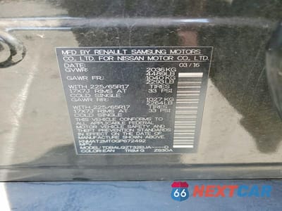 Zdjęcie 13 z 13 samochodu: 2016 NISSAN ROGUE SV VIN:KNMAT2MT0GP672492 - miniatura
