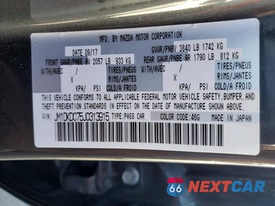 Zdjęcie 12 z 12 samochodu: 2018 MAZDA CX-3 TOURING VIN:JM1DKDC75J0313915 - miniatura