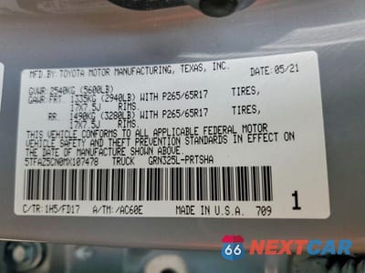 Zdjęcie 12 z 12 samochodu: 2021 TOYOTA TACOMA TRD SPORT VIN:5TFAZ5CN0MX107478 - miniatura