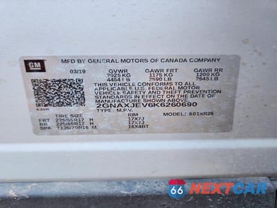 Zdjęcie 13 z 13 samochodu: 2019 CHEVROLET EQUINOX LT VIN:2GNAXJEV6K6260690 - miniatura