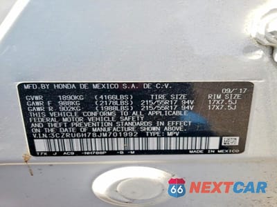 Zdjęcie 12 z 12 samochodu: 2018 HONDA HR-V EXL VIN:3CZRU6H78JM701992 - miniatura