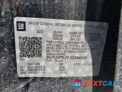 Zdjęcie 12 z 12 samochodu: 2018 GMC SIERRA K1500 DENALI VIN:3GTU2PEJ9JG244846 - miniatura