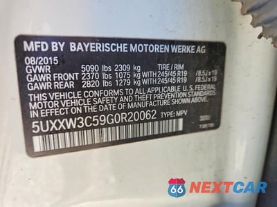 Zdjęcie 14 z 14 samochodu: 2016 BMW X4 XDRIVE28I VIN:5UXXW3C59G0R20062 - miniatura