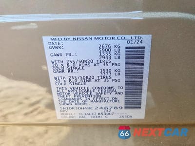 Zdjęcie 13 z 13 samochodu: 2024 NISSAN PATHFINDER PLATINUM VIN:5N1DR3DH4RC246789 - miniatura