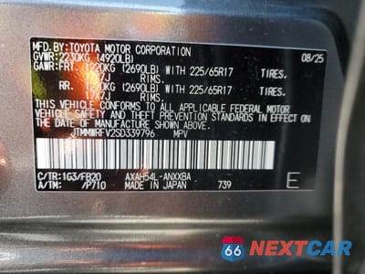 Zdjęcie 13 z 13 samochodu: 2025 TOYOTA RAV4 LE VIN:JTMMWRFV2SD339796 - miniatura