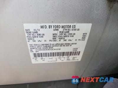 Zdjęcie 13 z 13 samochodu: 2013 FORD EXPLORER XLT VIN:1FM5K8D84DGC91318 - miniatura