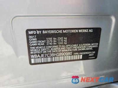 Zdjęcie 13 z 13 samochodu: 2017 BMW 540 XI VIN:WBAJE7C38HG890980 - miniatura