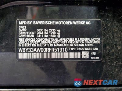 Zdjęcie 12 z 12 samochodu: 2024 BMW I4 M50 VIN:WBY33AW00RFR51910 - miniatura