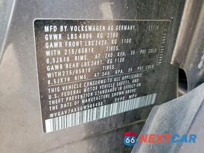 Zdjęcie 13 z 13 samochodu: 2016 VOLKSWAGEN TIGUAN S VIN:WVGAV7AX5GW565468 - miniatura
