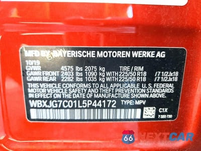Zdjęcie 13 z 13 samochodu: 2020 BMW X1 SDRIVE28I VIN:WBXJG7C01L5P44172 - miniatura