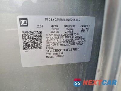 Zdjęcie 12 z 12 samochodu: 2024 CHEVROLET MALIBU PREMIER VIN:1G1ZE5ST3RF177870 - miniatura