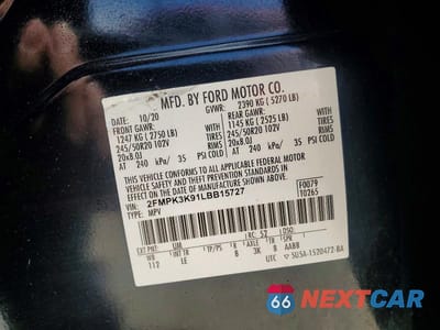 Zdjęcie 13 z 13 samochodu: 2020 FORD EDGE TITANIUM VIN:2FMPK3K91LBB15727 - miniatura