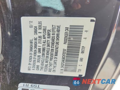 Zdjęcie 12 z 12 samochodu: 2012 HONDA CIVIC SI VIN:2HGFG4A58CH702107 - miniatura