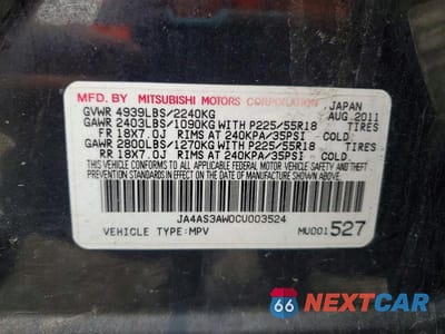 Zdjęcie 14 z 14 samochodu: 2012 MITSUBISHI OUTLANDER SE VIN:JA4AS3AW0CU003524 - miniatura