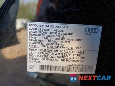 Zdjęcie 13 z 13 samochodu: 2015 AUDI Q7 PREMIUM VIN:WA1CGAFE7FD024339 - miniatura