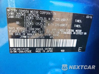 Zdjęcie 14 z 14 samochodu: 2016 TOYOTA RAV4 XLE VIN:JTMWFREV8GD087456 - miniatura