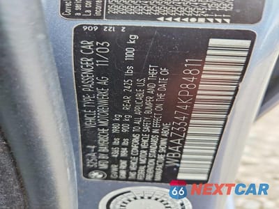 Zdjęcie 12 z 12 samochodu: 2004 BMW 325 IS SULEV VIN:WBAAZ33474KP84811 - miniatura