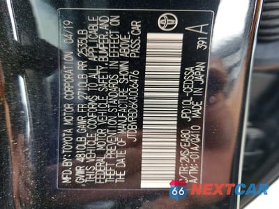 Zdjęcie 13 z 13 samochodu: 2019 TOYOTA MIRAI BASE VIN:JTDBVRBD6KA006476 - miniatura