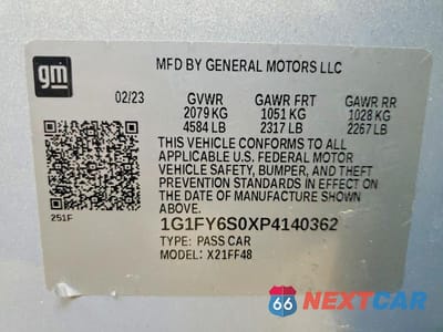 Zdjęcie 13 z 13 samochodu: 2023 CHEVROLET BOLT EUV LT VIN:1G1FY6S0XP4140362 - miniatura